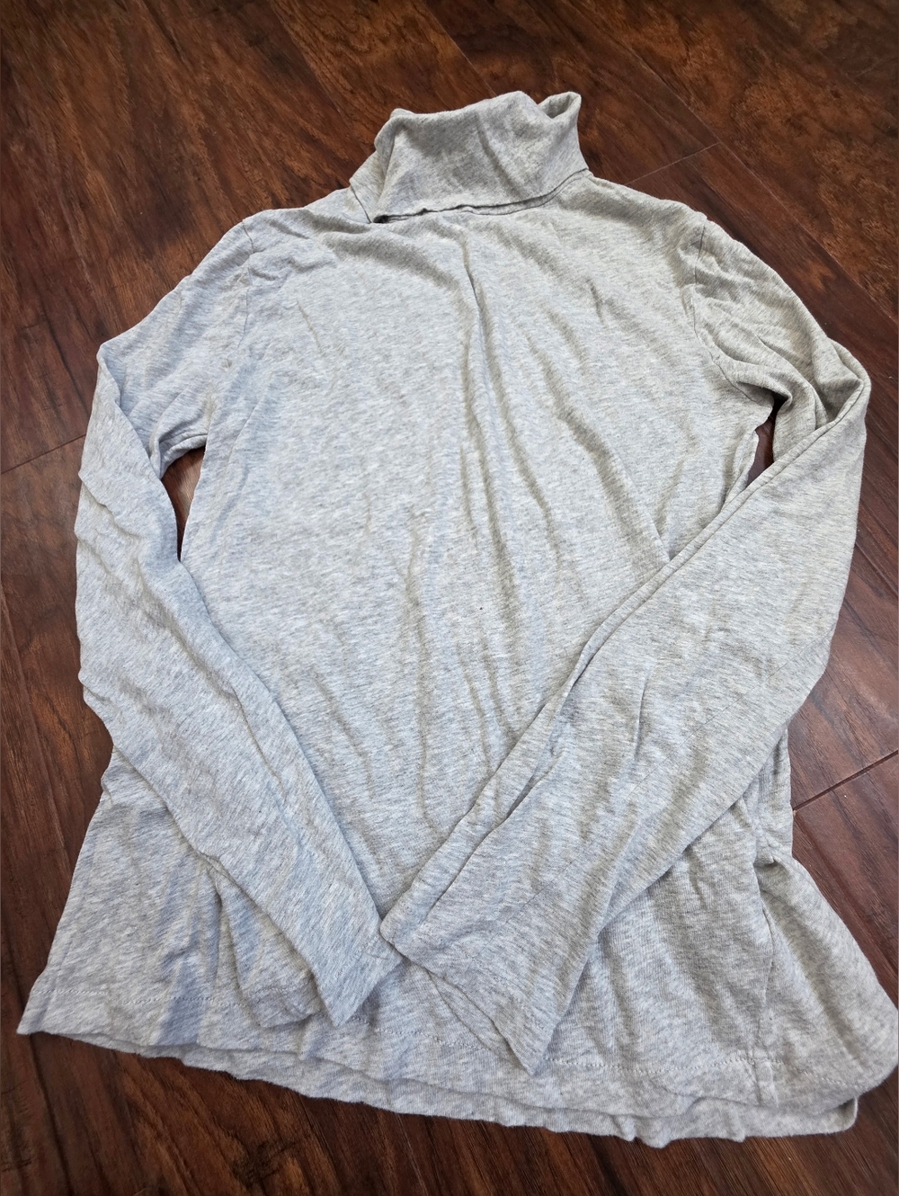 J.Crew Cotton Tissue Tee Turtleneck Heather Gray Small Long Sleeve
